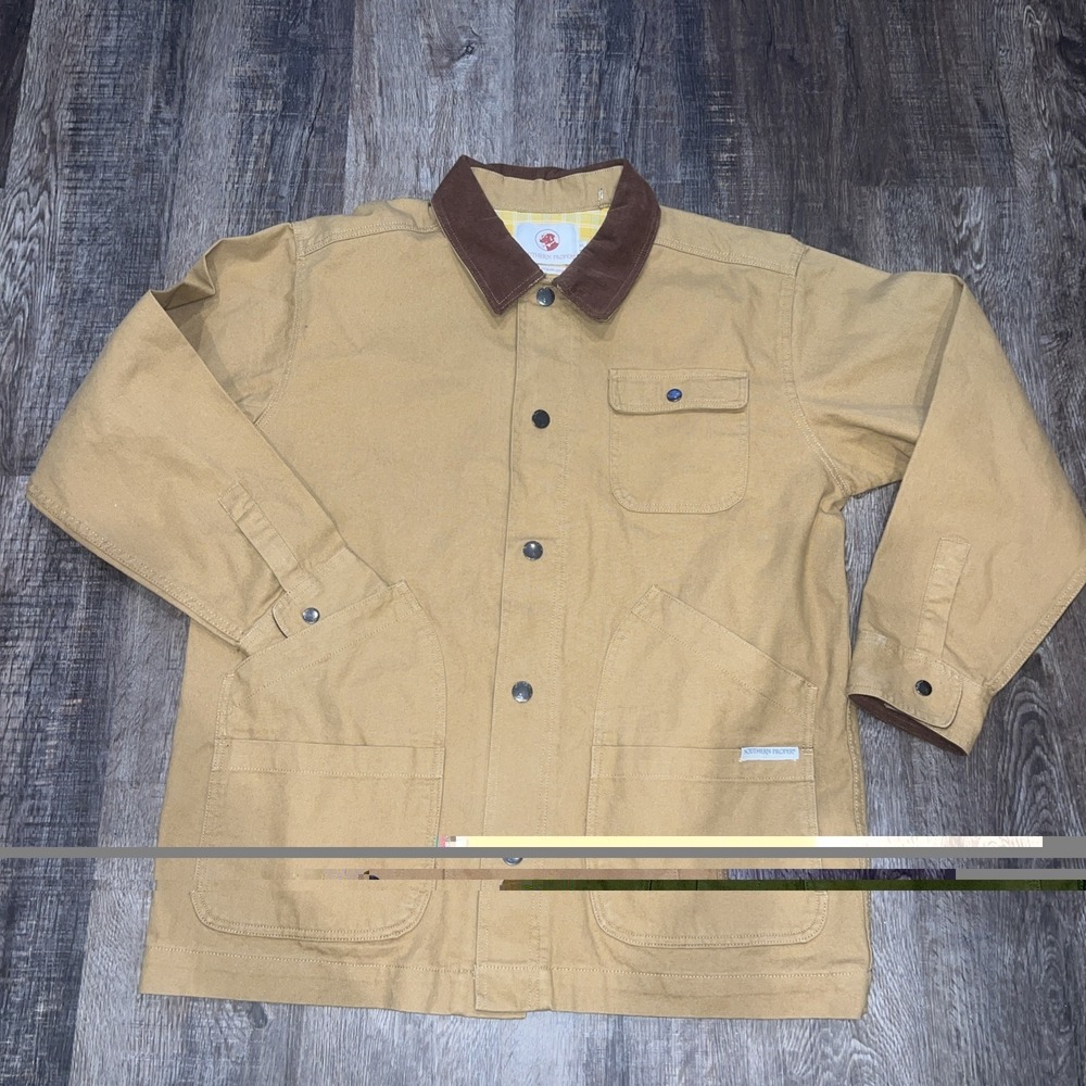 NEW Southern Proper~XL~Canvas Jacket Mens Brown Corduroy Collar Workwear Coat